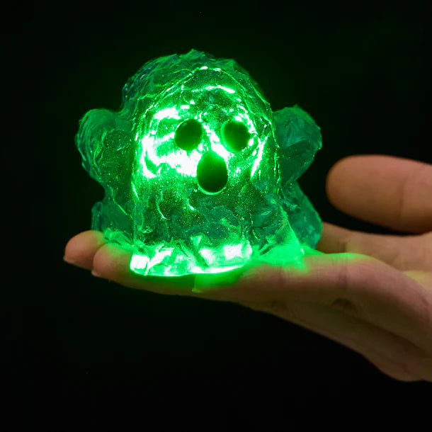 Clear Ghost with Green Light Taba Squishy