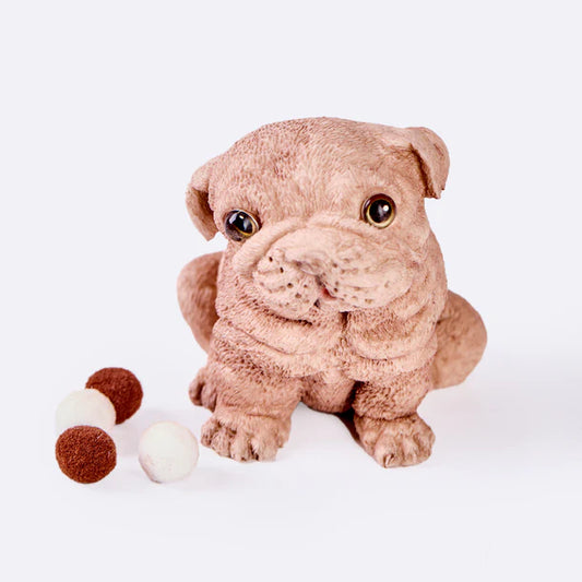 Flocked Brown Shar Pei Taba Squishy