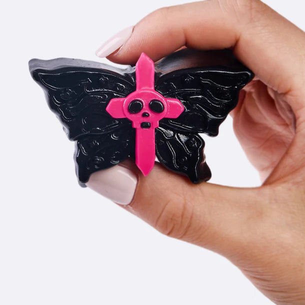 Black Butterfly with Pink Cross Taba Squishy