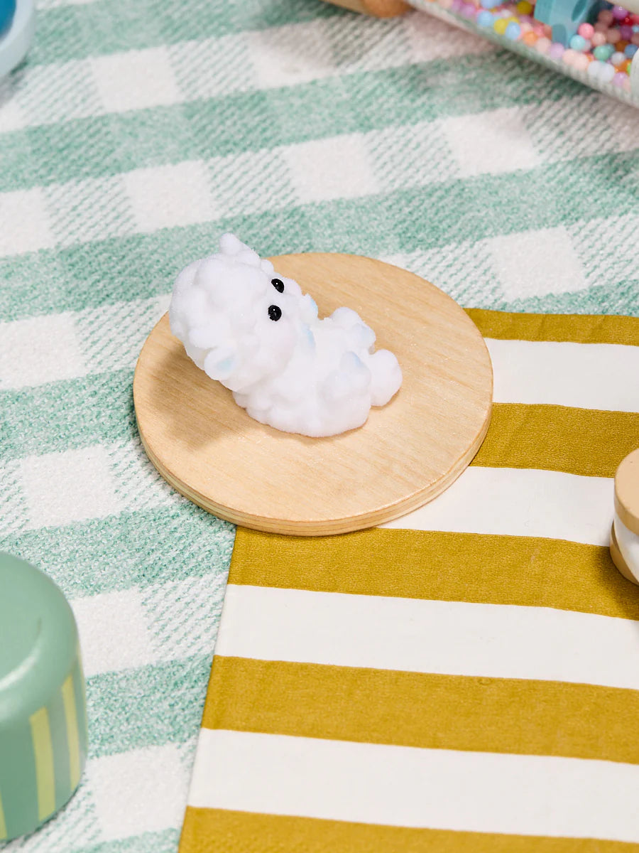 Flocked Mini White Lamb Taba Squishy