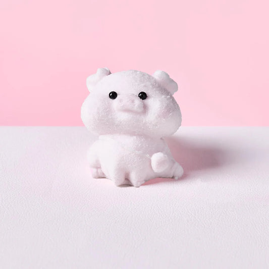 Flocked Mini Pink Pig Taba Squishy