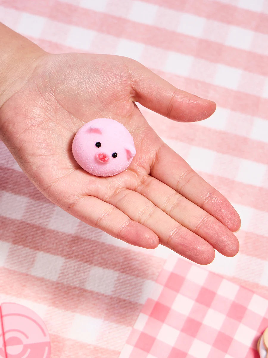 Flocked Mini Pink Pig Ball Taba Squishy