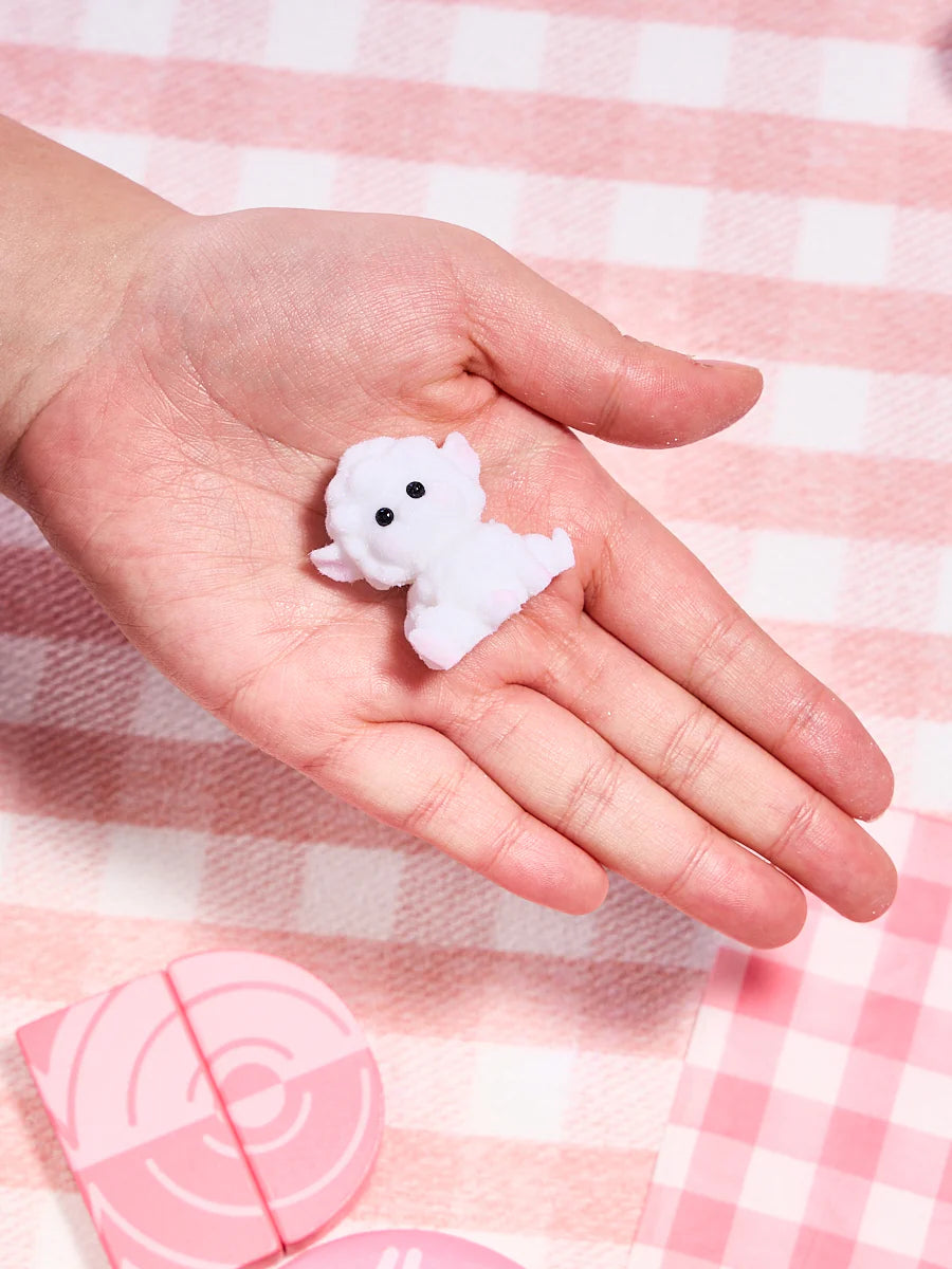 Flocked Mini White Lamb Taba Squishy