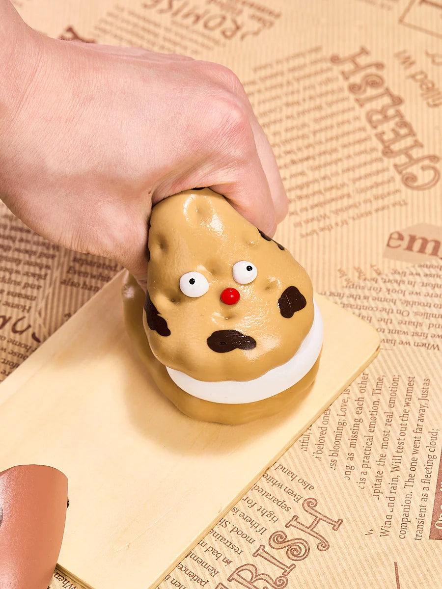 Brown Funny Sandwich Biscuit Taba Squishy
