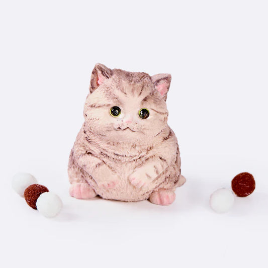 Flocked Brown Cat Taba Squishy