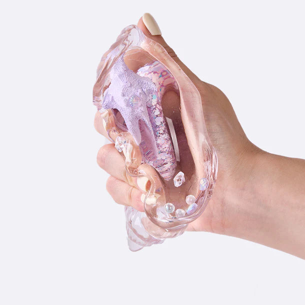 Blingbling Transparent-purple Conch with Starfish Taba Squishy