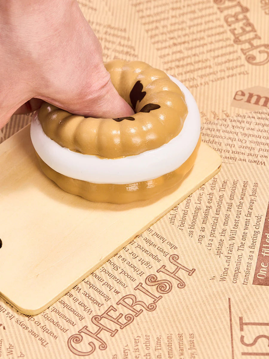 Brown Funny Sandwich Biscuit Taba Squishy