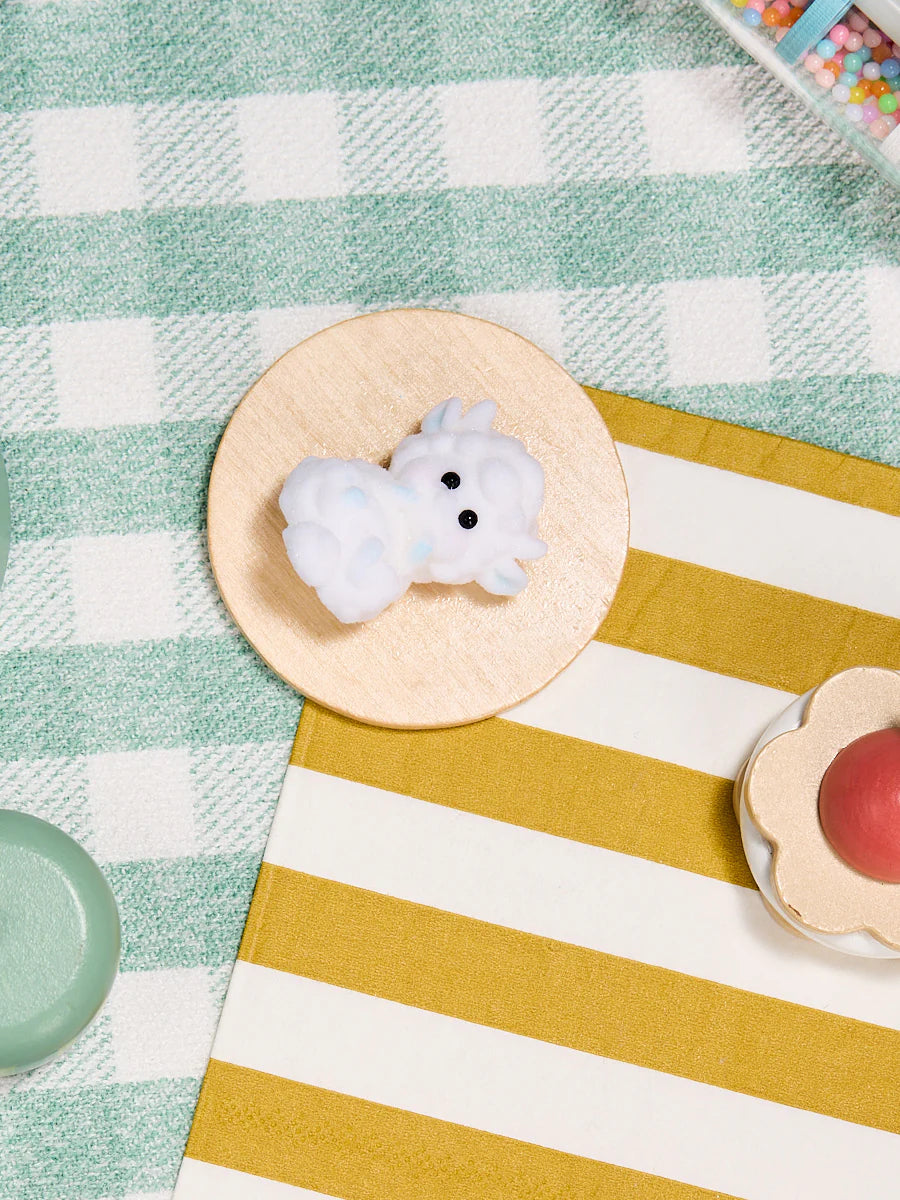 Flocked Mini White Lamb Taba Squishy