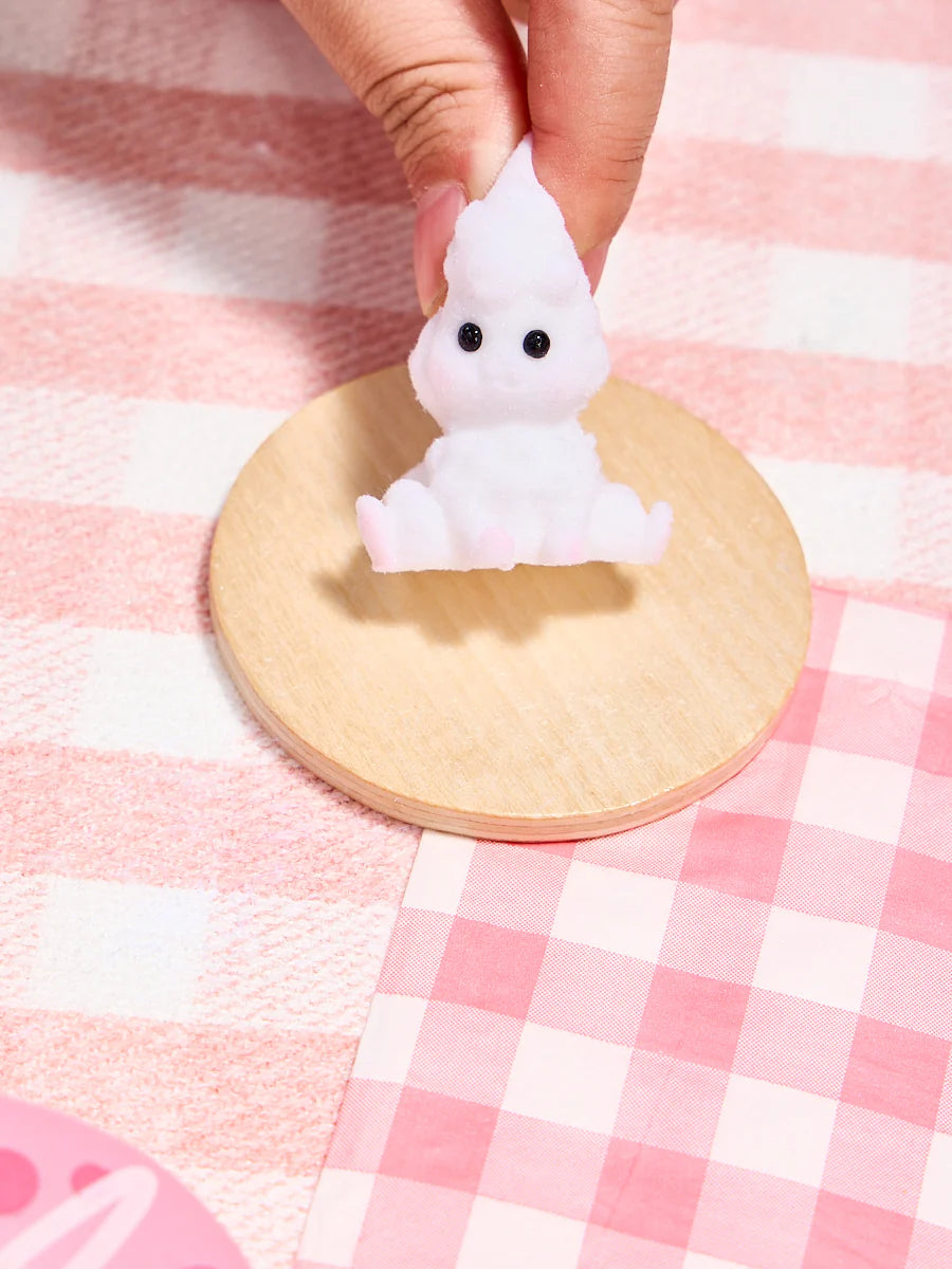 Flocked Mini White Lamb Taba Squishy