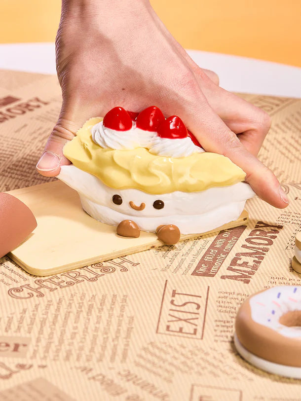 Yellow Strawberry Tart Cake Squeeze Toy
