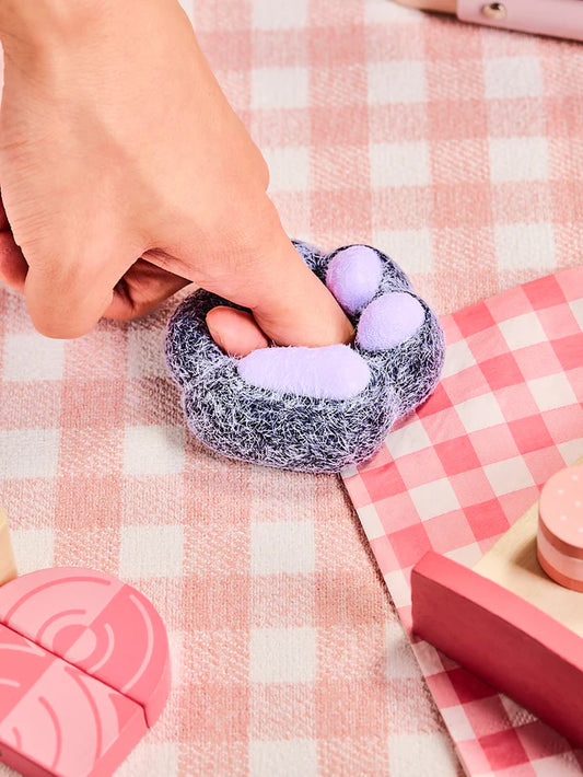 Flocked Black-purple Paw Squeeze Toys