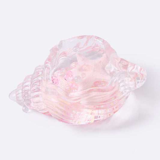 Blingbling Transparent-pink Conch with Starfish Taba Squishy