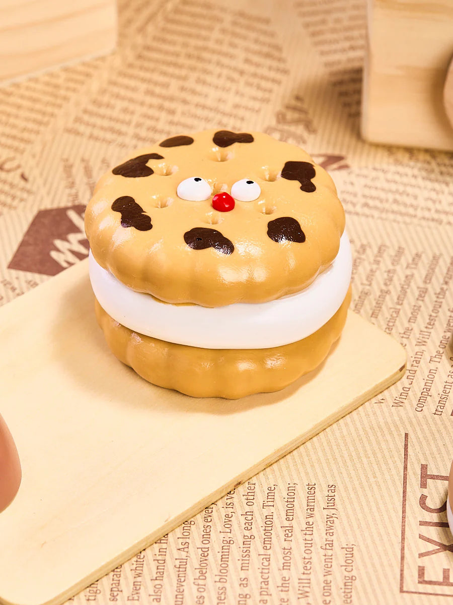 Brown Funny Sandwich Biscuit Taba Squishy