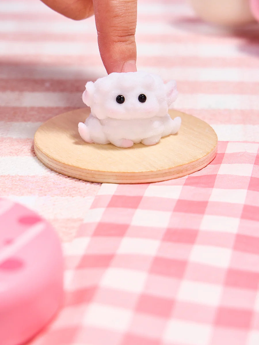 Flocked Mini White Lamb Taba Squishy