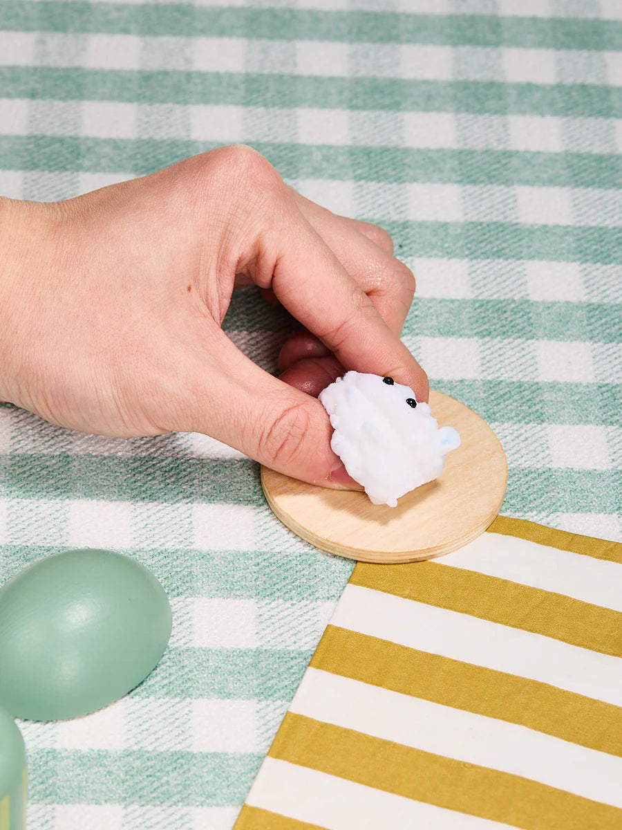 Flocked Mini White Lamb Taba Squishy