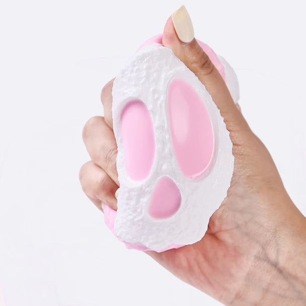 White-pink Skull Sandwich Cookie Taba Squishy