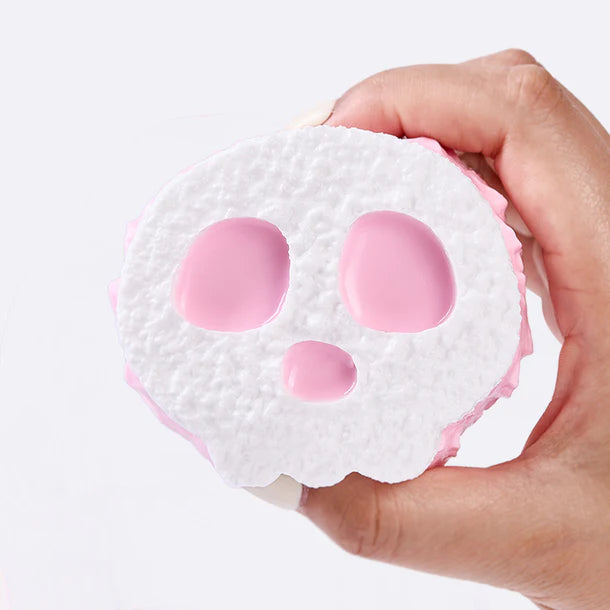 White-pink Skull Sandwich Cookie Taba Squishy