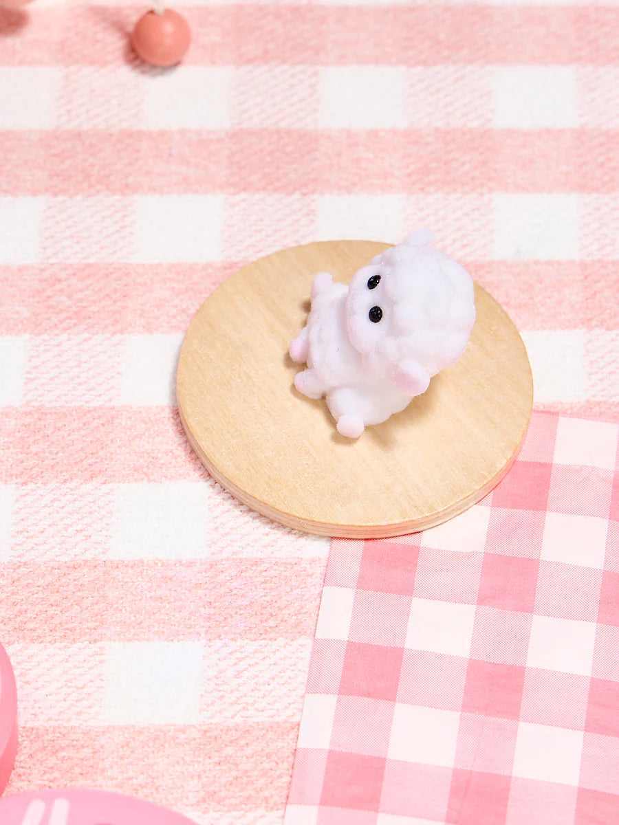 Flocked Mini White Lamb Taba Squishy