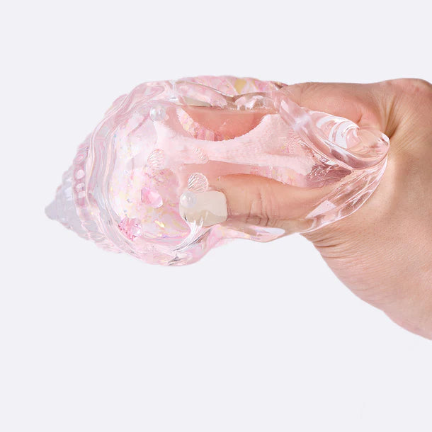 Blingbling Transparent-pink Conch with Starfish Taba Squishy