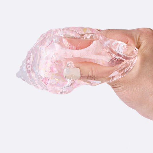 Blingbling Transparent-pink Conch with Starfish Taba Squishy
