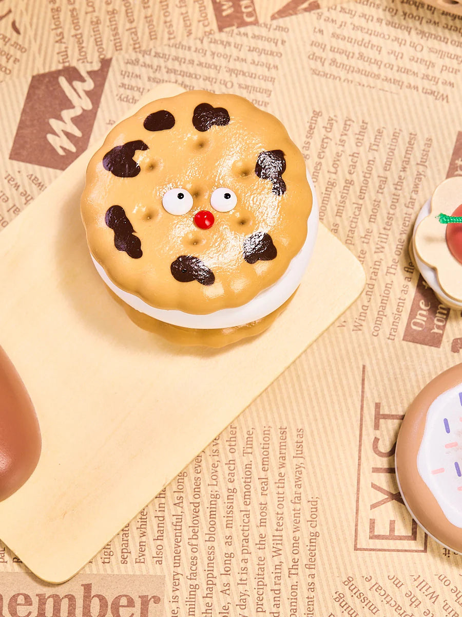 Brown Funny Sandwich Biscuit Taba Squishy