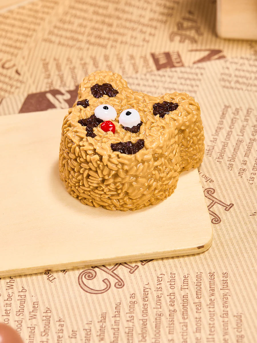 Brown Funny Bear Rice Ball Taba Squishy