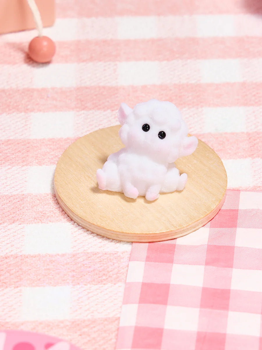 Flocked Mini White Lamb Taba Squishy