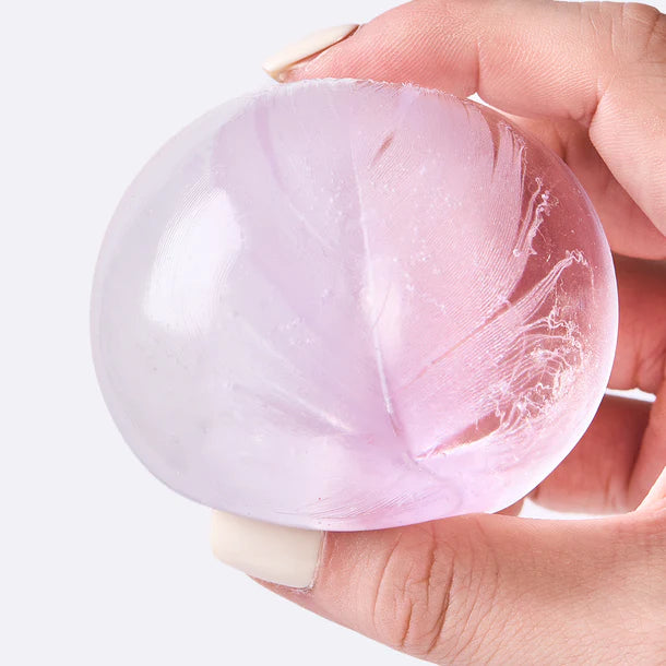Nested Crystal Purple Feather Taba Squishy