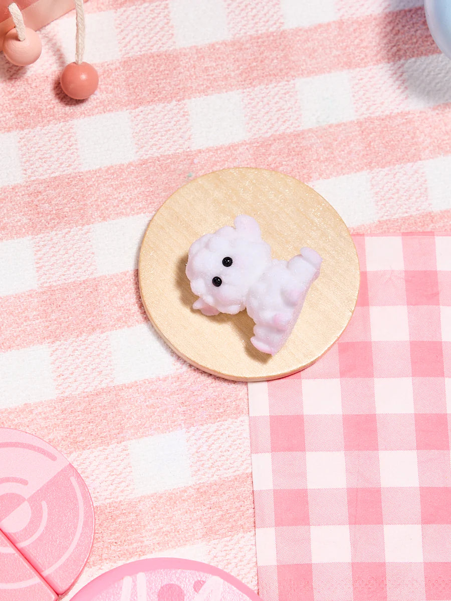 Flocked Mini White Lamb Taba Squishy