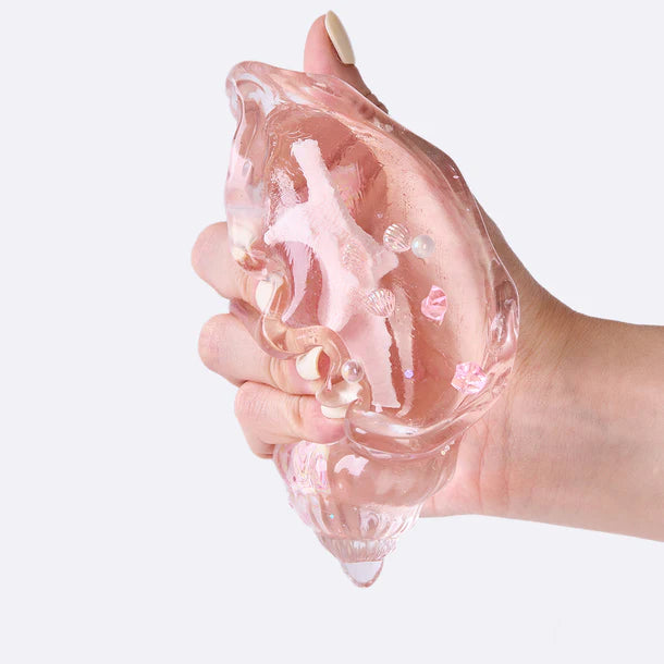 Blingbling Transparent-pink Conch with Starfish Taba Squishy