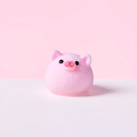 Flocked Mini Pink Pig Ball Taba Squishy