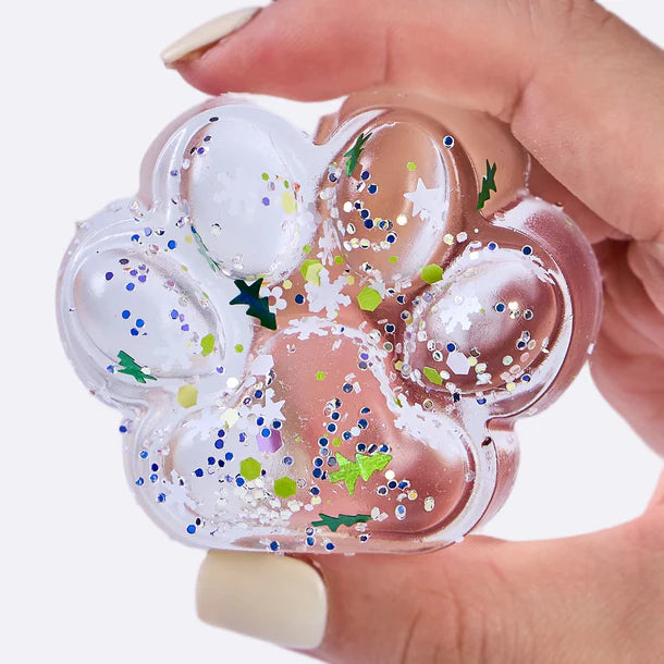 Green Sprinkle Clear Paw Taba Squish