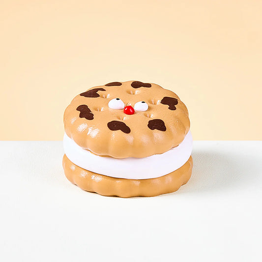 Brown Funny Sandwich Biscuit Taba Squishy