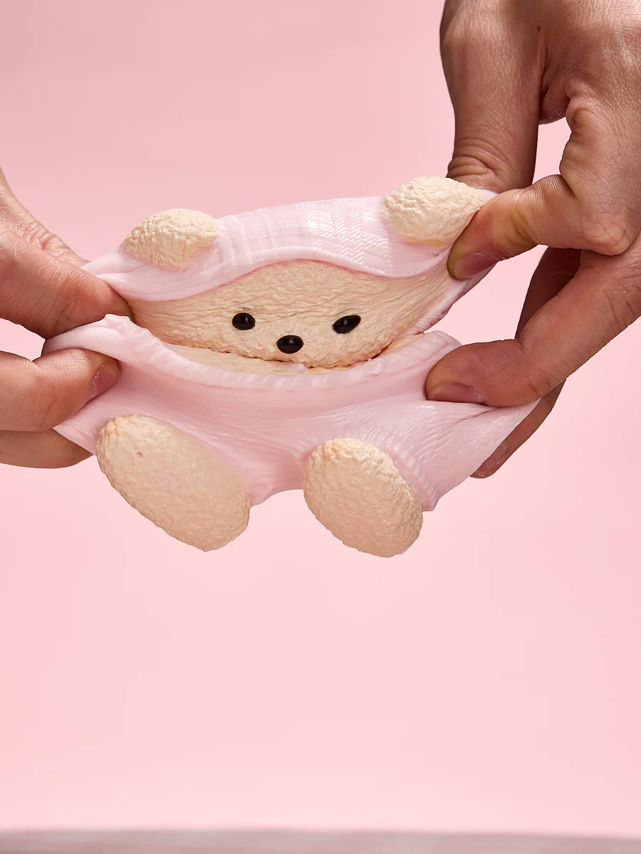 Beige Knitted Bear Taba Squishy