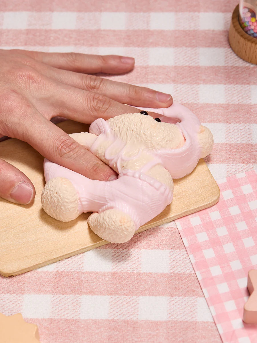 Beige Knitted Bear Taba Squishy