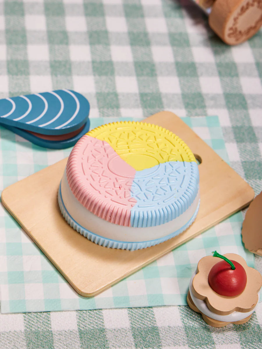 Blue-pink-yellow Cookie Sandwich Taba Squishy