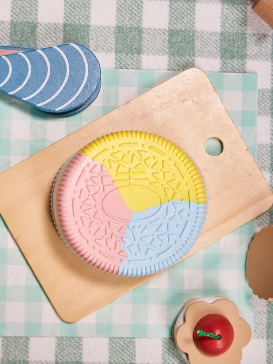 Blue-pink-yellow Cookie Sandwich Taba Squishy