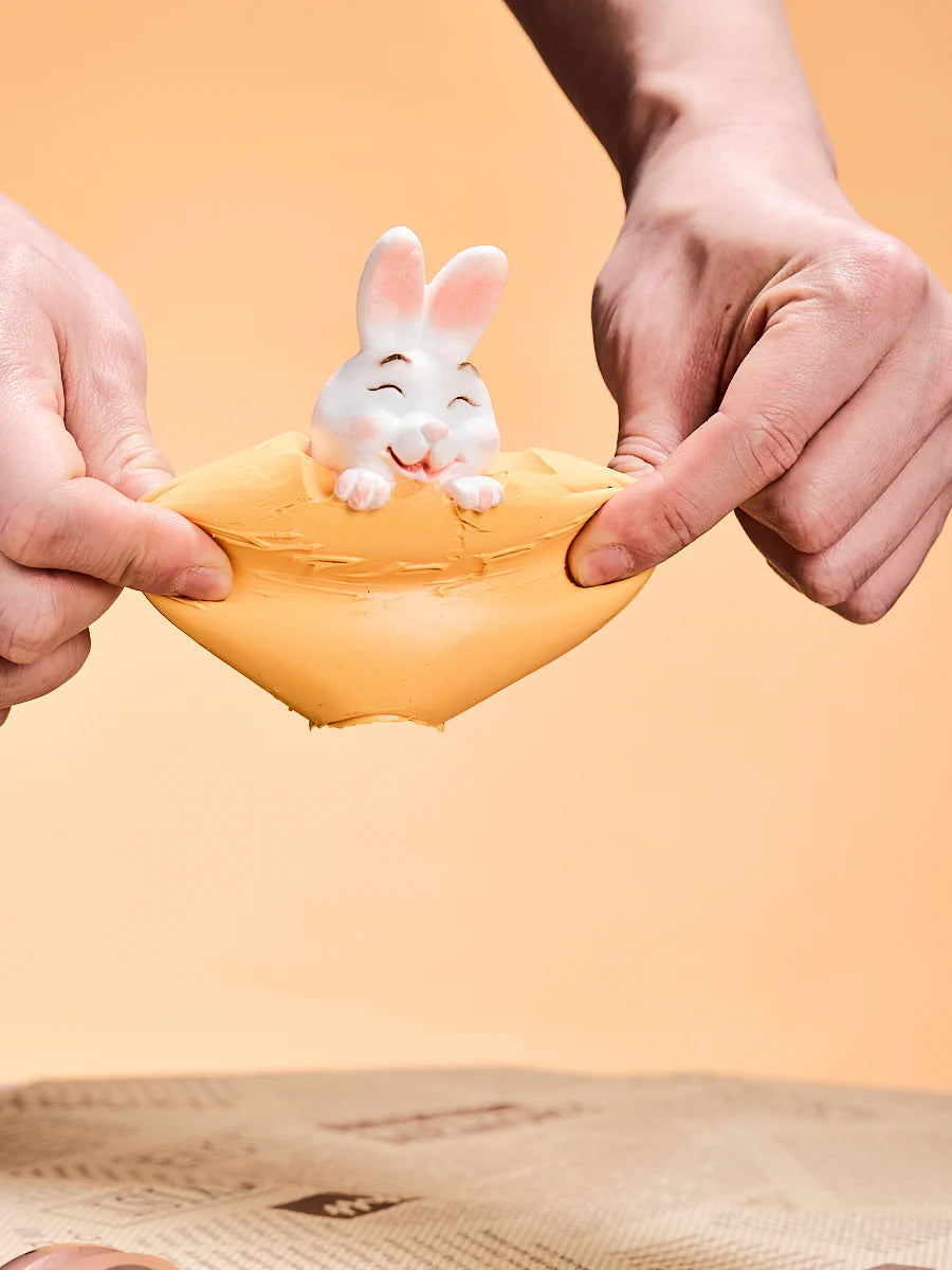 Bunny in Orange Easter Egg Taba Squishy