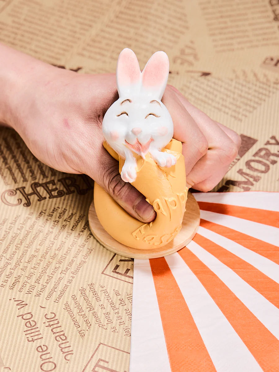 Bunny in Orange Easter Egg Taba Squishy