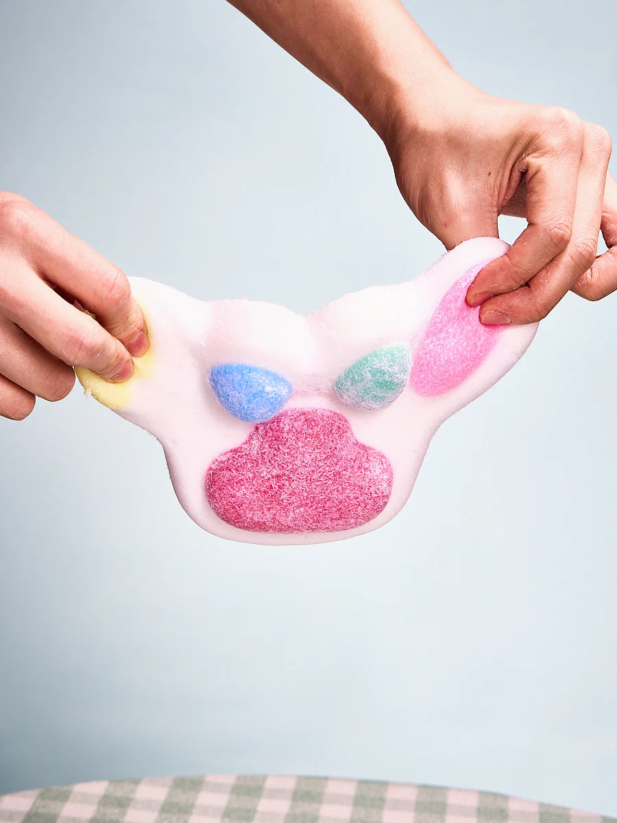 Flocked Big Colorful Paw Taba Squishy