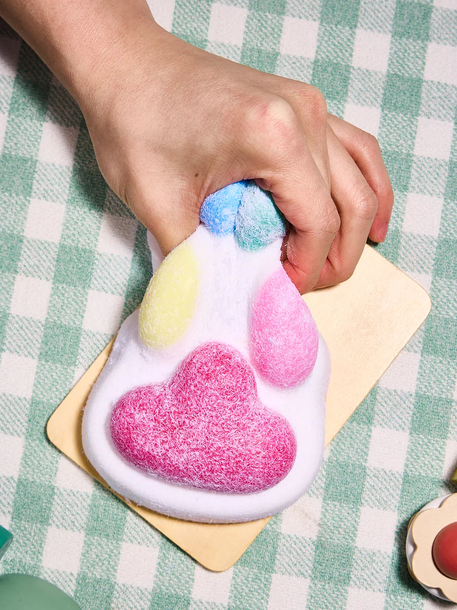 Flocked Big Colorful Paw Taba Squishy