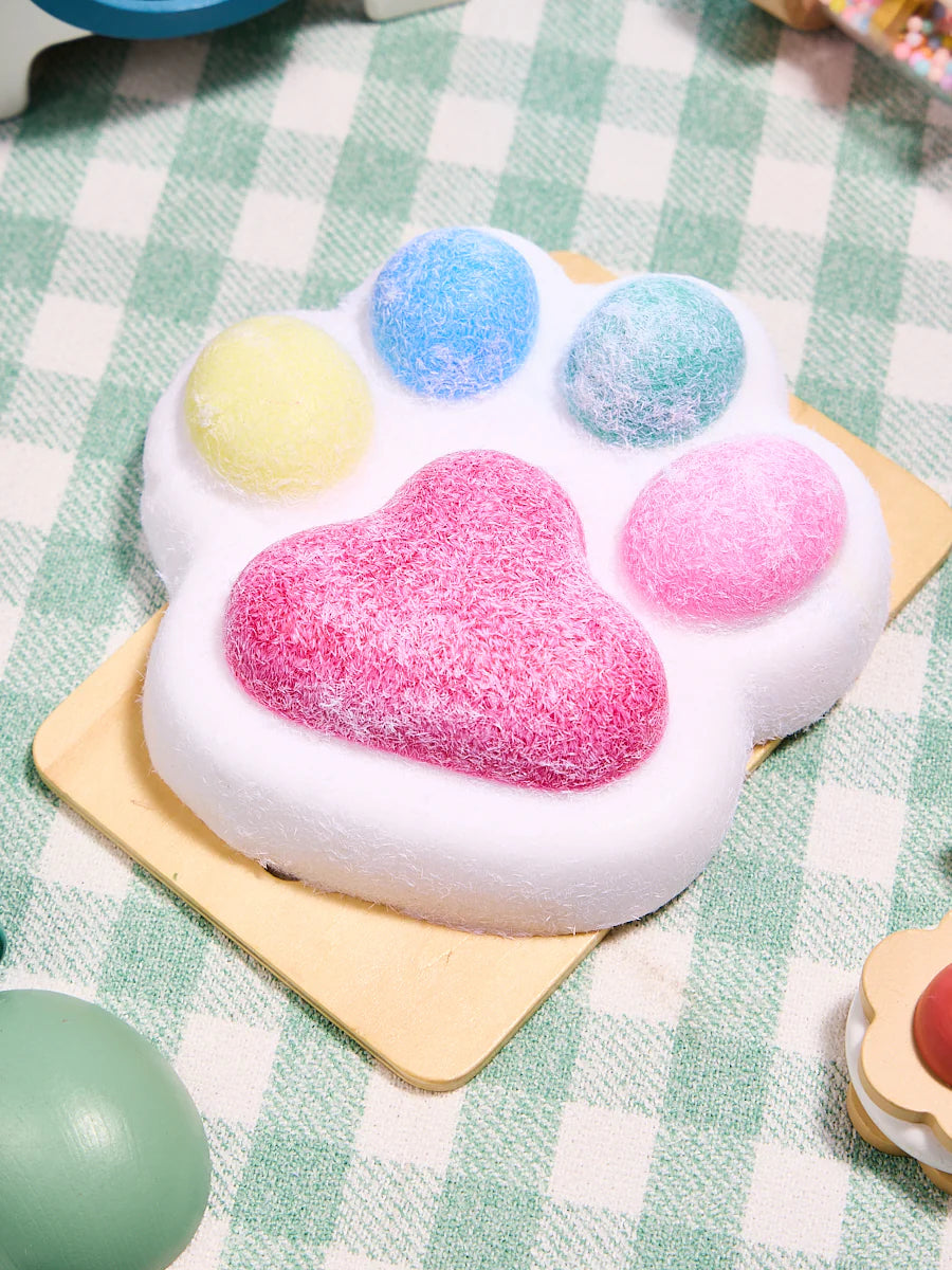 Flocked Big Colorful Paw Taba Squishy
