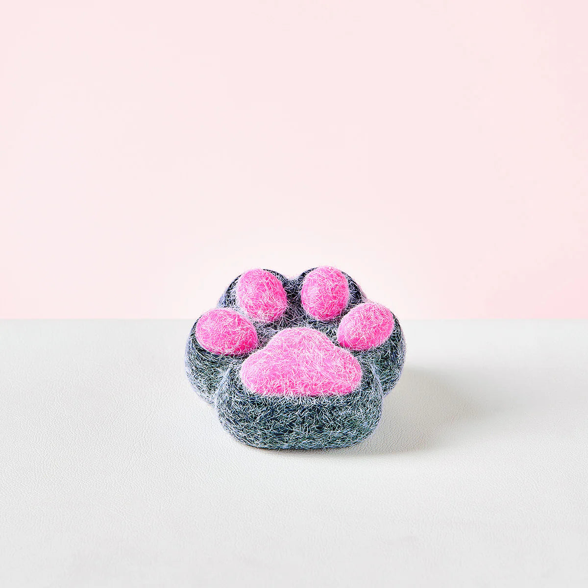 Flocked Black-Fuchsia Paw Taba Squishy