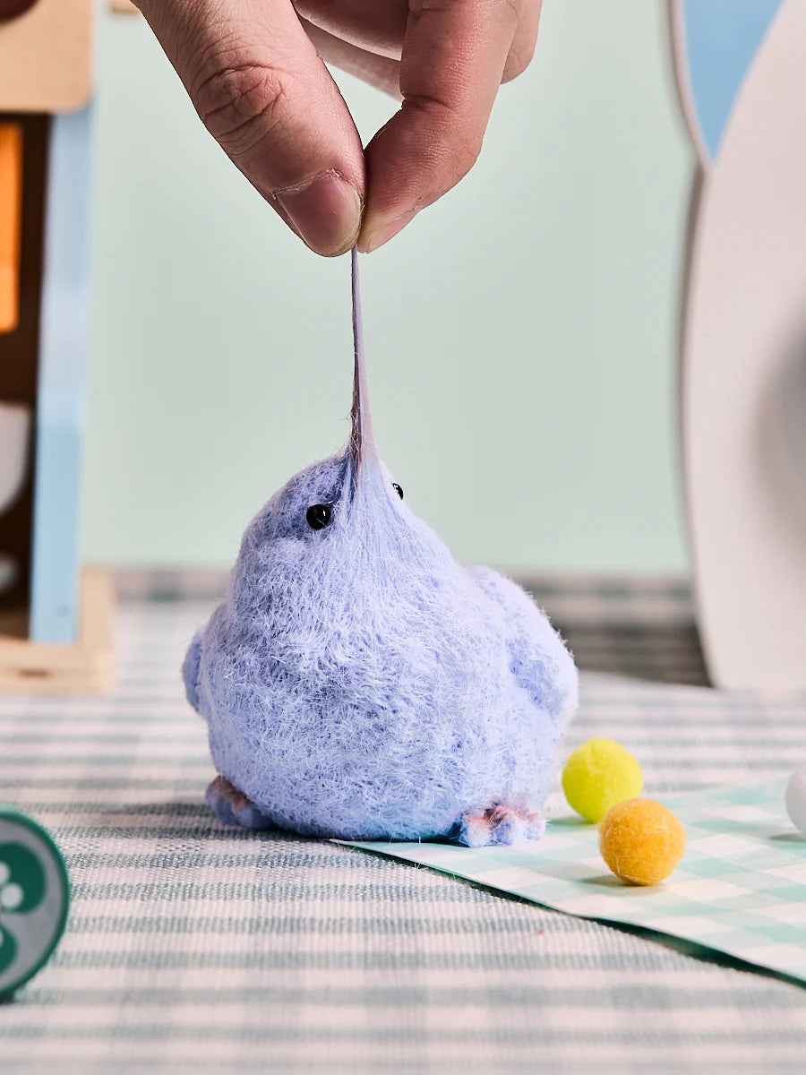Flocked Blue Chick Taba Squishy