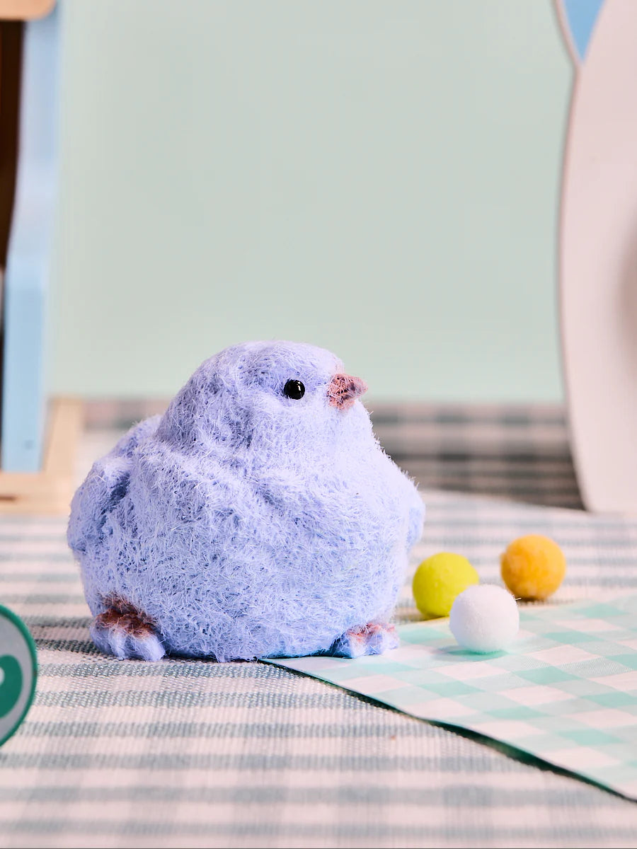Flocked Blue Chick Taba Squishy