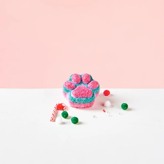 Flocked Christmas Kitten Paw Taba Squishy