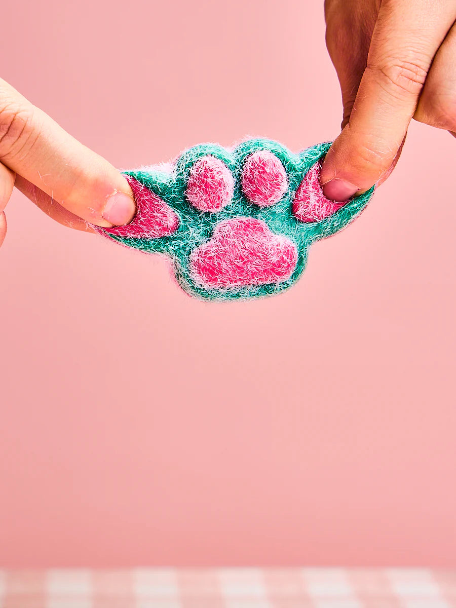 Flocked Christmas Kitten Paw Taba Squishy