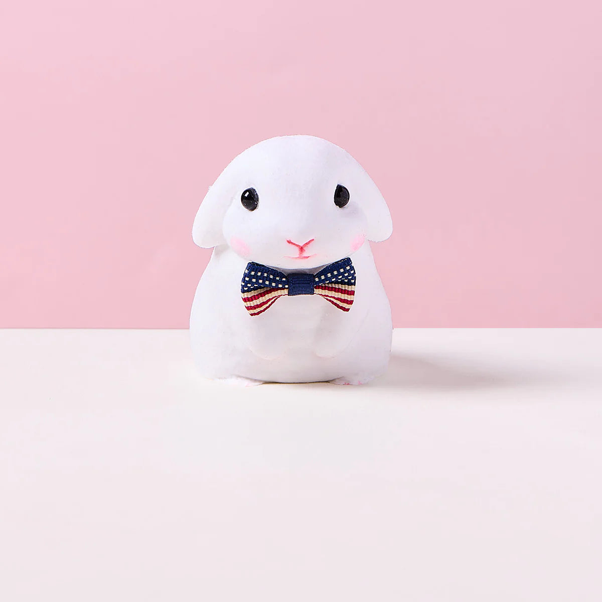 Flocked Cute Bunny with Bow Taba Squishy