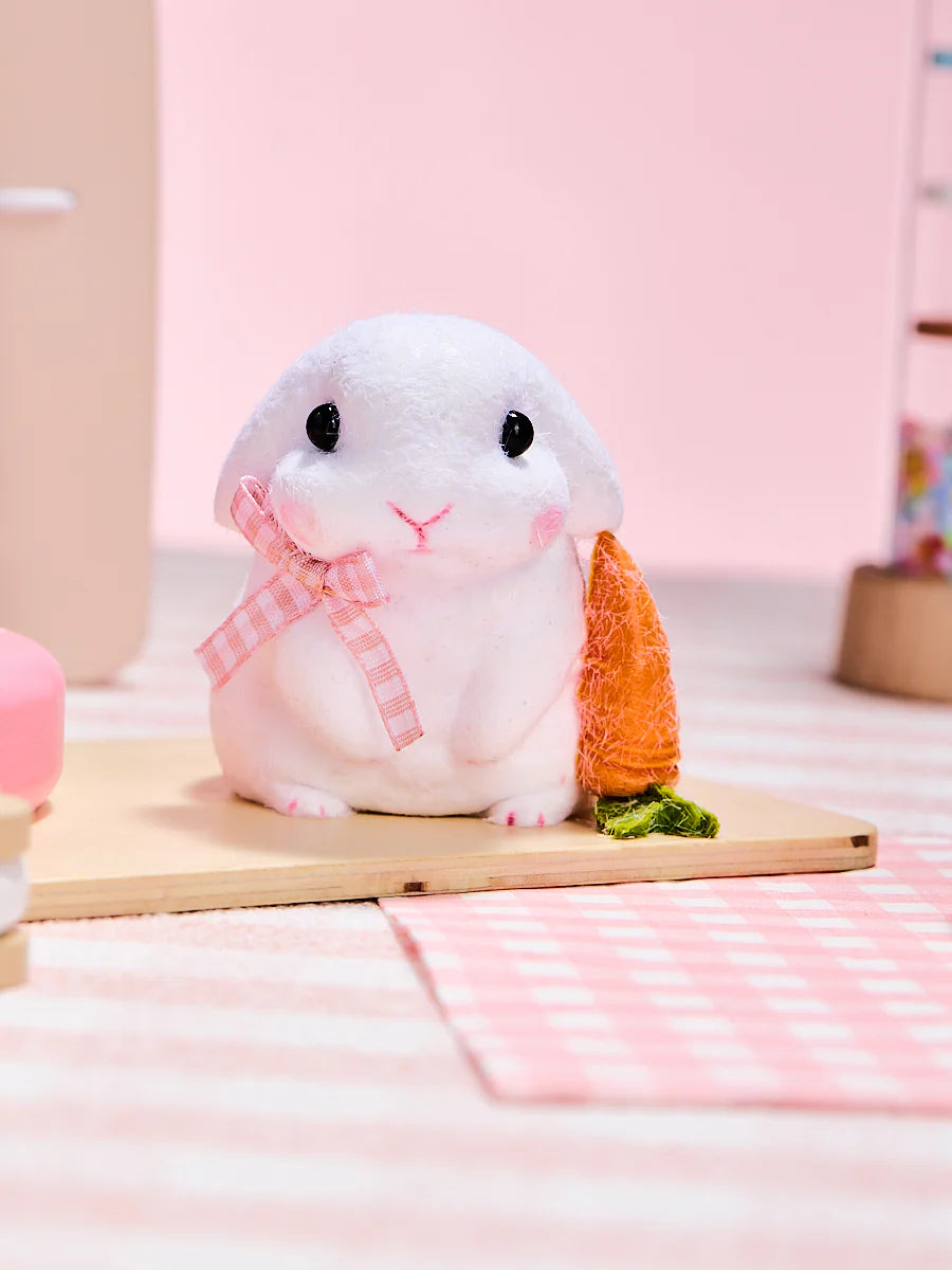 Flocked Cute Bunny with Bow Taba Squishy