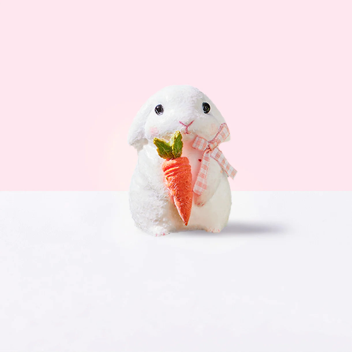 Flocked Cute Bunny with Bow Taba Squishy